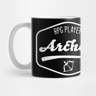 RPG player archer. MMORPG, JRPG ranger gamer. Mug